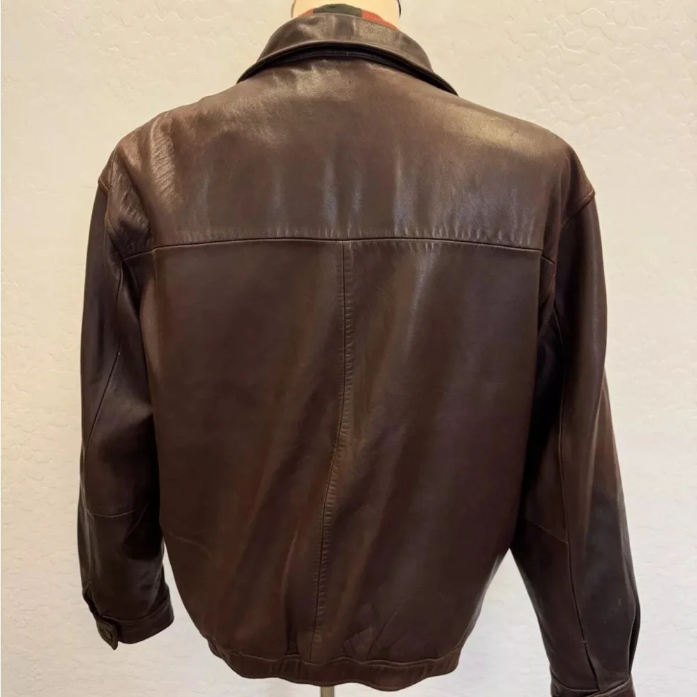 Polo by Ralph Lauren Vintage Biswing Leather Bomber Jacket in Brown Size L - Picture 7 of 16